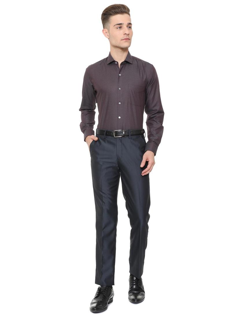 purple cotton blend formal shirt - 15608657 - Zoom Image - 3