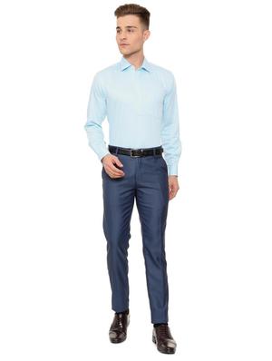 blue cotton formal shirt - 15608659 - Standard Image - 3