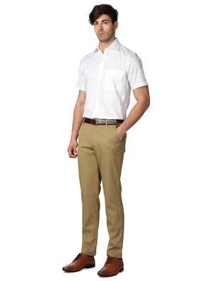 white cotton blend formal shirt - 15608686 - Standard Image - 3