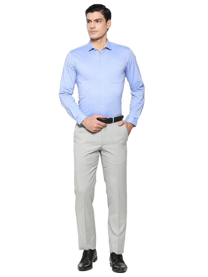 blue cotton blend formal shirt - 15608688 - Zoom Image - 3
