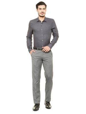 grey linen formal shirt - 15608716 - Standard Image - 3