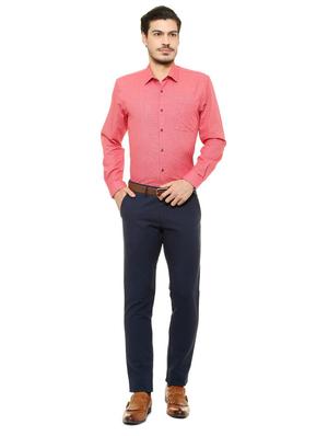 red cotton blend formal shirt - 15608720 - Standard Image - 3