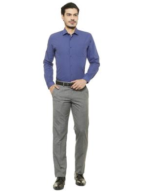 blue cotton blend formal shirt - 15608742 - Standard Image - 3