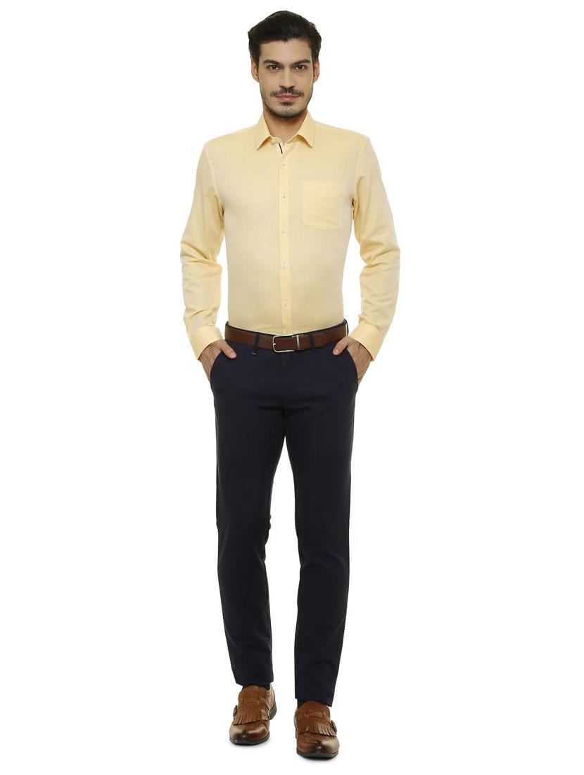yellow cotton blend formal shirt - 15608743 - Zoom Image - 3
