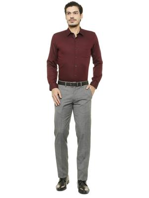 red cotton blend formal shirt - 15608744 - Standard Image - 3