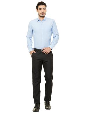 blue cotton blend formal shirt - 15608746 - Standard Image - 3
