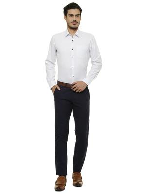 white cotton blend formal shirt - 15608800 - Standard Image - 3