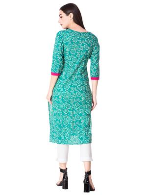 Printed straight kurta - 15608834 - Standard Image - 3
