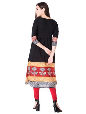 Printed flared kurta - 15608842 - Standard Image - 3