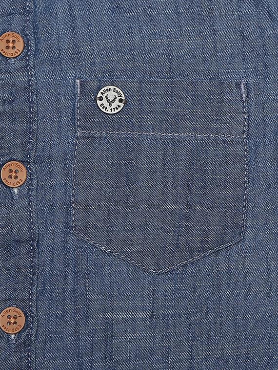 blue cotton blend shirt - 15608875 - Zoom Image - 3