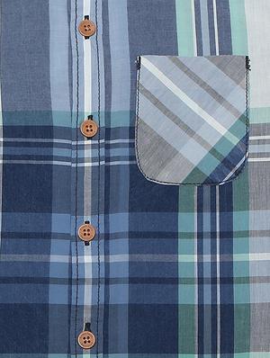 blue cotton blend shirt - 15608877 - Standard Image - 3