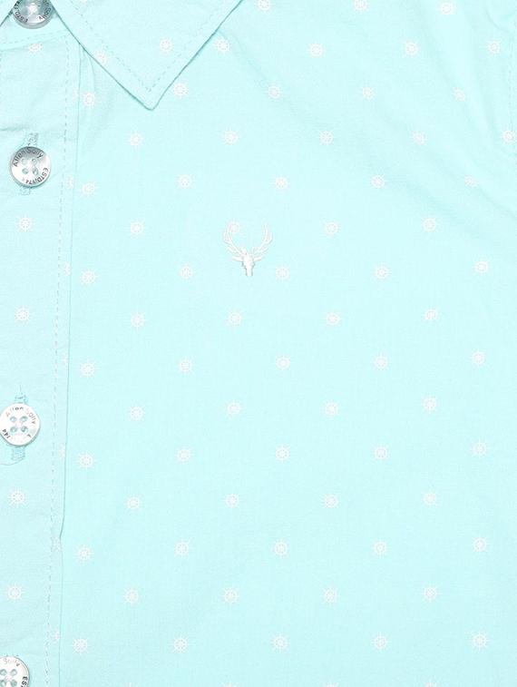 blue cotton blend shirt - 15608883 - Zoom Image - 3