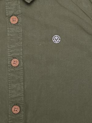 green cotton blend shirt - 15608884 - Standard Image - 3