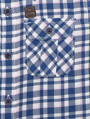 blue cotton blend shirt - 15608897 - Standard Image - 3