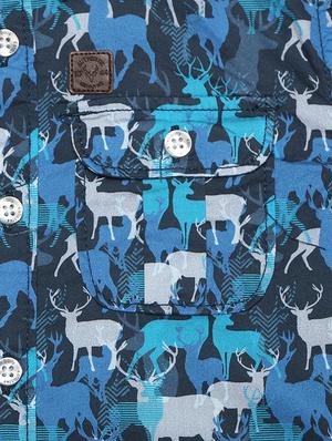 blue cotton blend shirt - 15608902 - Standard Image - 3