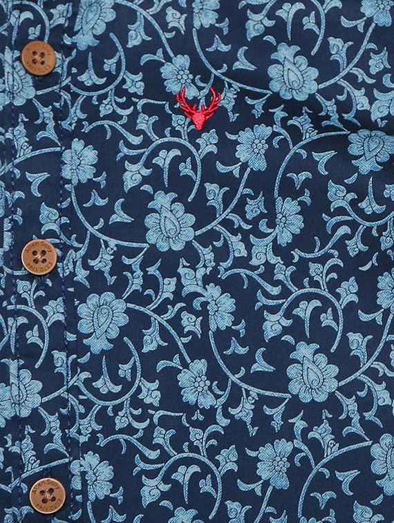 blue cotton blend shirt - 15608903 - Zoom Image - 3