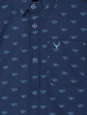 navy blue cotton shirt - 15608971 - Standard Image - 3