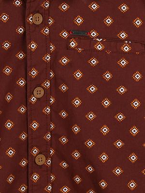 brown cotton blend shirt - 15608974 - Standard Image - 3