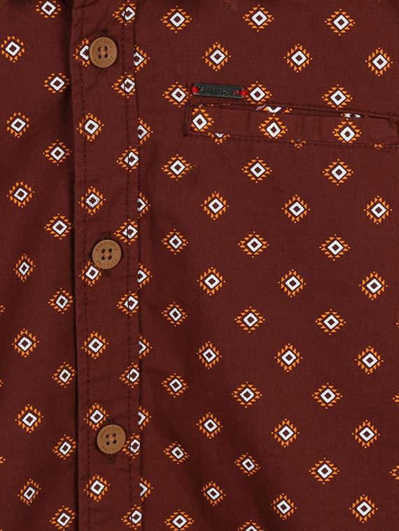 brown cotton blend shirt - 15608974 - Zoom Image - 3