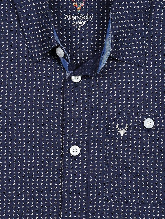 navy blue cotton shirt - 15608978 - Zoom Image - 3