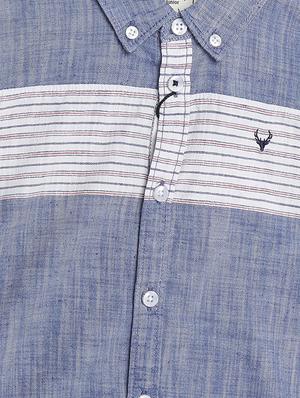 blue cotton blend shirt - 15608990 - Standard Image - 3
