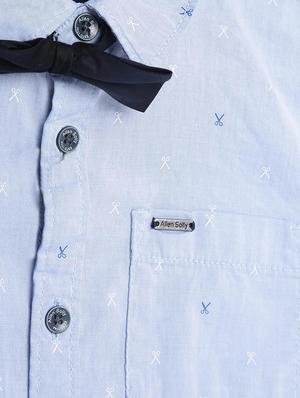 blue cotton blend shirt - 15608991 - Standard Image - 3