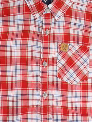 red cotton blend shirt - 15608993 - Standard Image - 3
