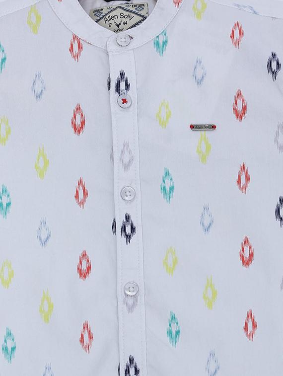 white cotton blend shirt - 15609003 - Zoom Image - 3