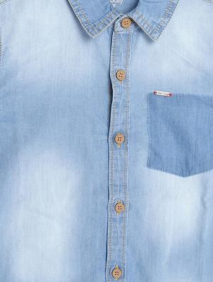 blue cotton blend shirt - 15609004 - Standard Image - 3