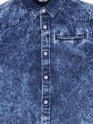 blue cotton blend shirt - 15609005 - Standard Image - 3