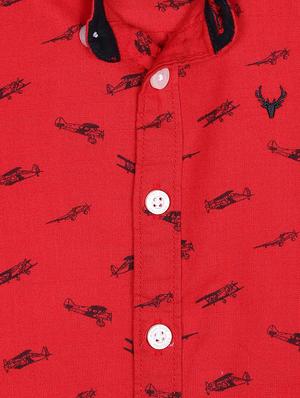 red cotton shirt - 15609014 - Standard Image - 3