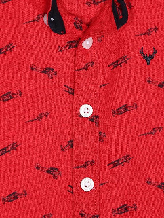 red cotton shirt - 15609014 - Zoom Image - 3