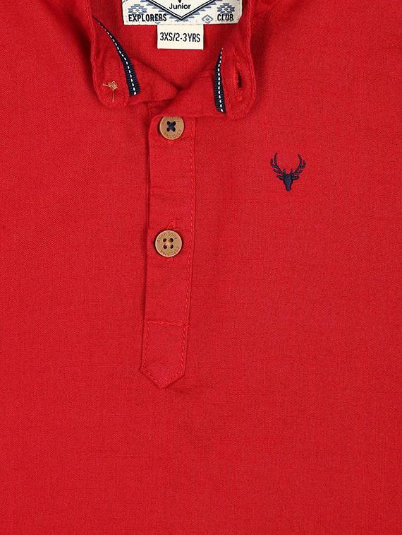 red cotton shirt - 15609022 - Zoom Image - 3