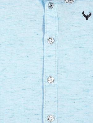 blue cotton blend shirt - 15609027 - Standard Image - 3