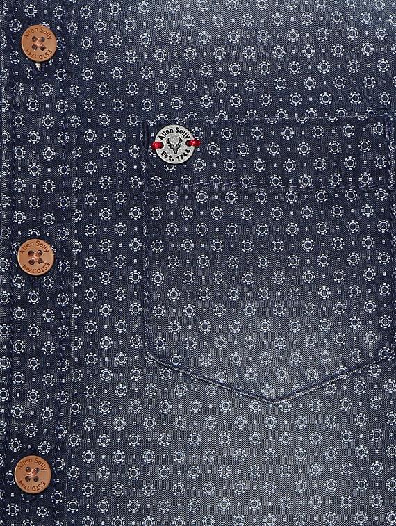 blue cotton blend shirt - 15609032 - Zoom Image - 3