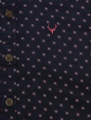 navy blue cotton blend shirt - 15609035 - Standard Image - 3
