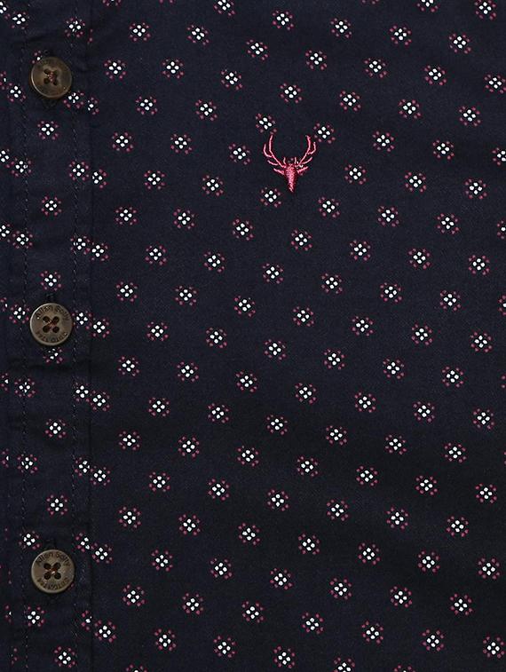 navy blue cotton blend shirt - 15609035 - Zoom Image - 3