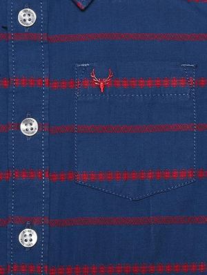 blue cotton blend shirt - 15609038 - Standard Image - 3