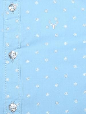 blue cotton blend shirt - 15609051 - Standard Image - 3