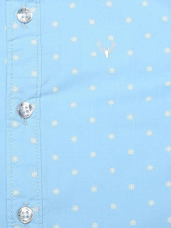 blue cotton blend shirt - 15609051 - Zoom Image - 3