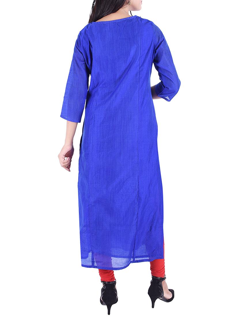 Embroidered straight kurta - 15609212 - Zoom Image - 3