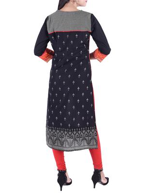 Embroidered yoke straight kurta - 15609215 - Standard Image - 3