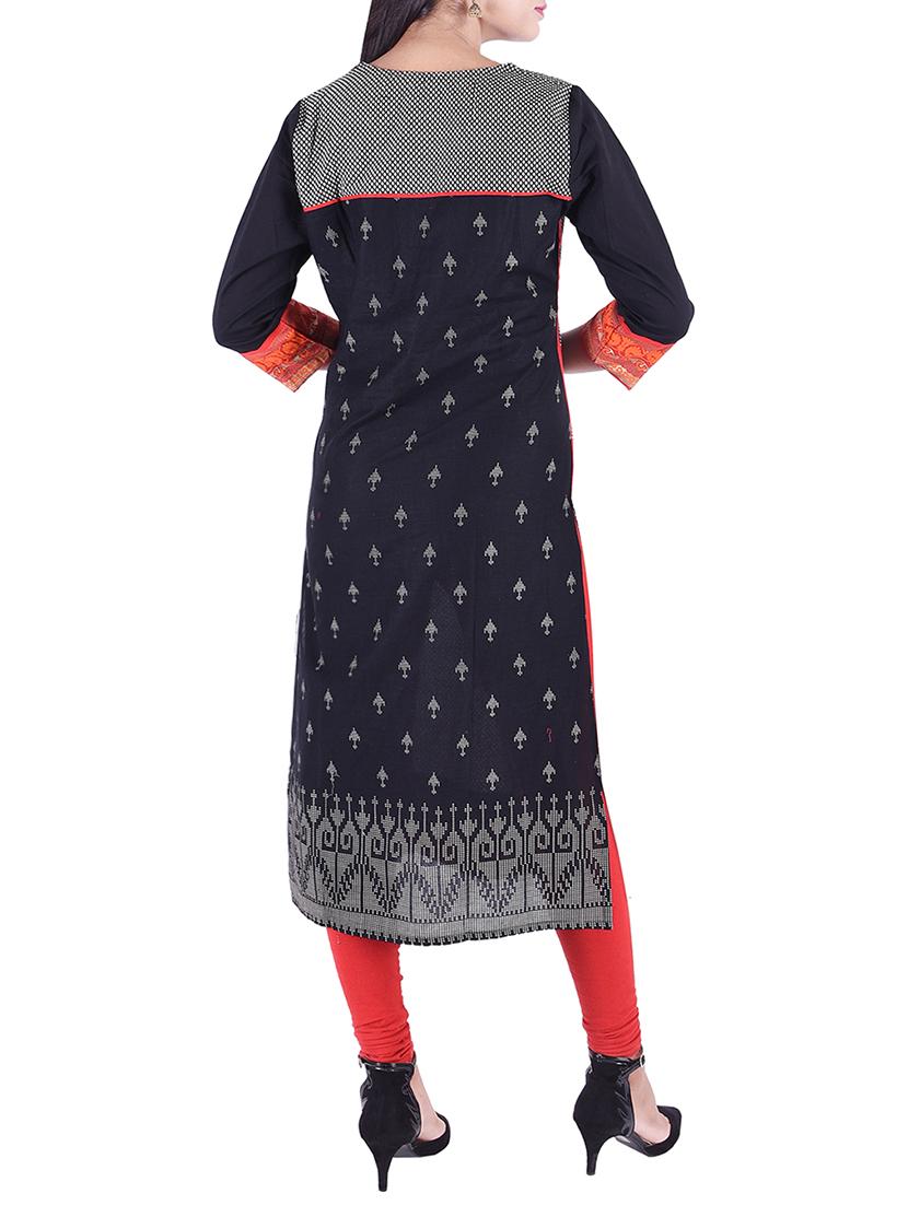 Embroidered yoke straight kurta - 15609215 - Zoom Image - 3