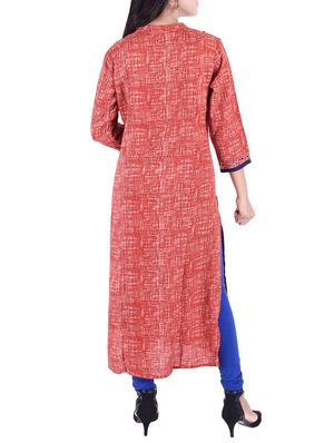 Printed straight kurta with tassels - 15609220 - Standard Image - 3