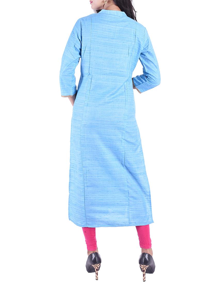 Embroidered straight kurta - 15609223 - Zoom Image - 3