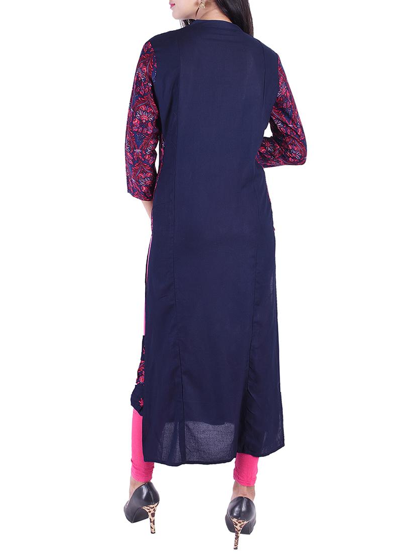 Embroidered straight kurta - 15609224 - Zoom Image - 3