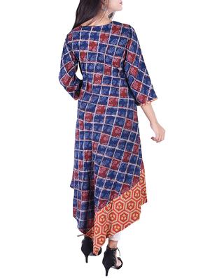 Asymmetric checkered kurta - 15609227 - Standard Image - 3