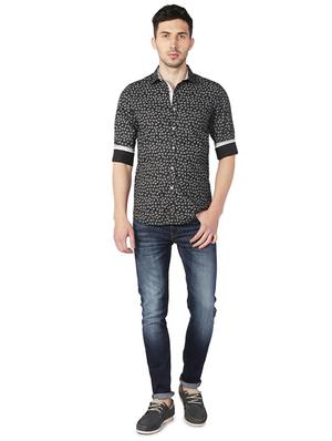 black cotton blend casual shirt - 15609266 - Standard Image - 3