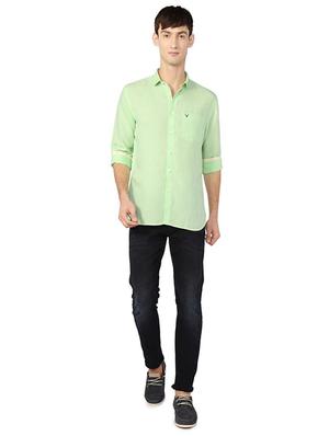 green cotton casual shirt - 15609268 - Standard Image - 3