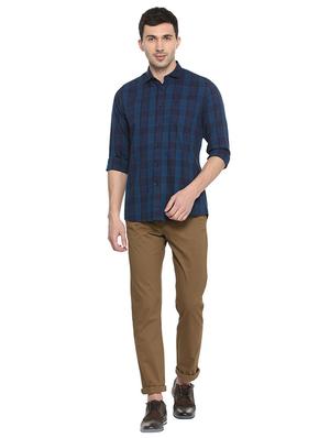 blue cotton casual shirt - 15609269 - Standard Image - 3